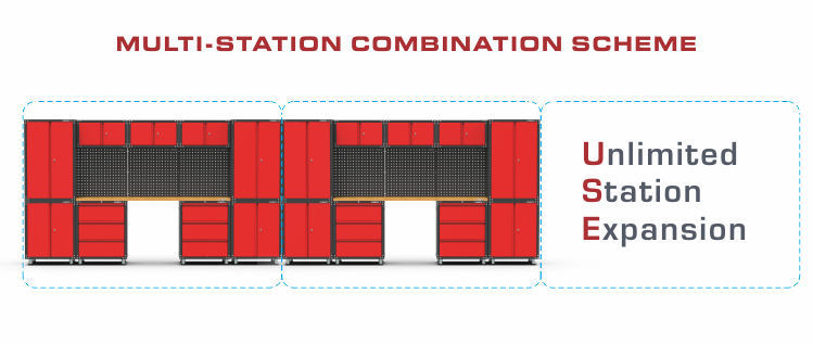 13 -delige zware garage werkbanksysteem voor garage -opslag