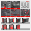 Kinbox 232 -stuk EPS Tray Professional Handcart Duurzame multifunctionele gereedschapskit, opgewaardeerd metalen paneel, ondersteunt aanpassing