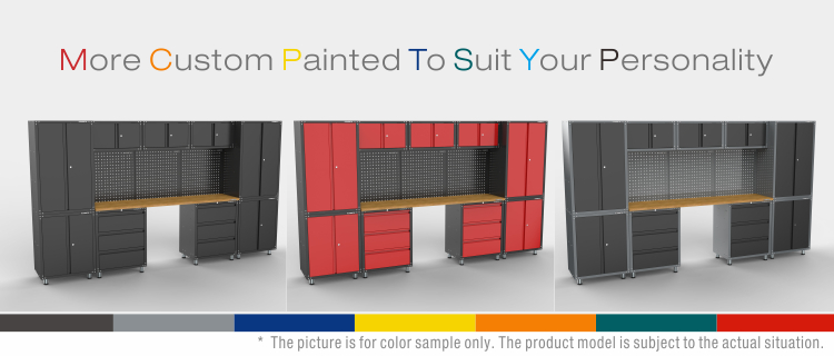 13 -delige zware garage werkbanksysteem voor garage -opslag