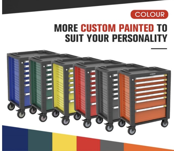 Aangepaste kleur KINBOX gereedschapskast met 7 laden