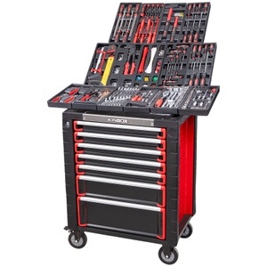 Kinbox 455 -stuk BMC Tray Professional Handcart Duurzame multifunctionele gereedschapskit, opgewaardeerd metalen paneel, ondersteunt aanpassing
