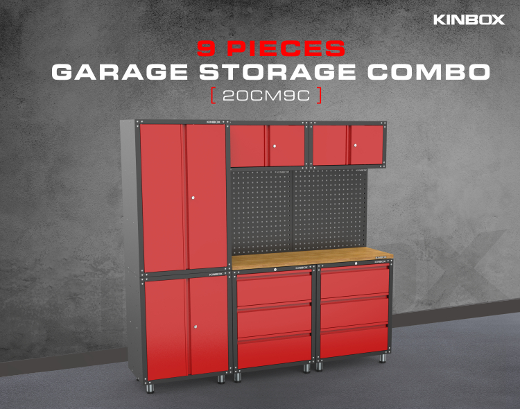 9 stuks metalen garage werkbench -systeem voor workshop